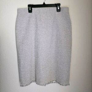 ANN TAYLOR Elegant Gray & White Women's Pencil Skirt